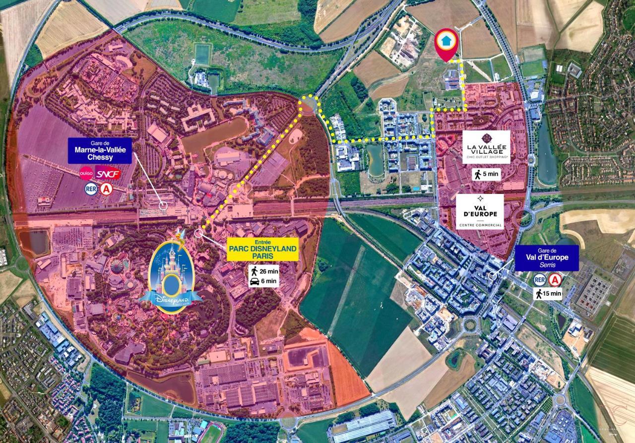 Disneyland-Paris 8Pers,Parking, Borne Recharge Ve, Wifi 塞里斯 外观 照片